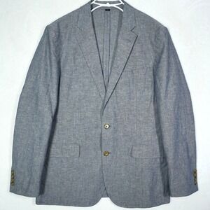 J.Crew Ludlow Slim Blazer 40R Gray Cotton Linen Somelos Portugal Sport Coat Mens